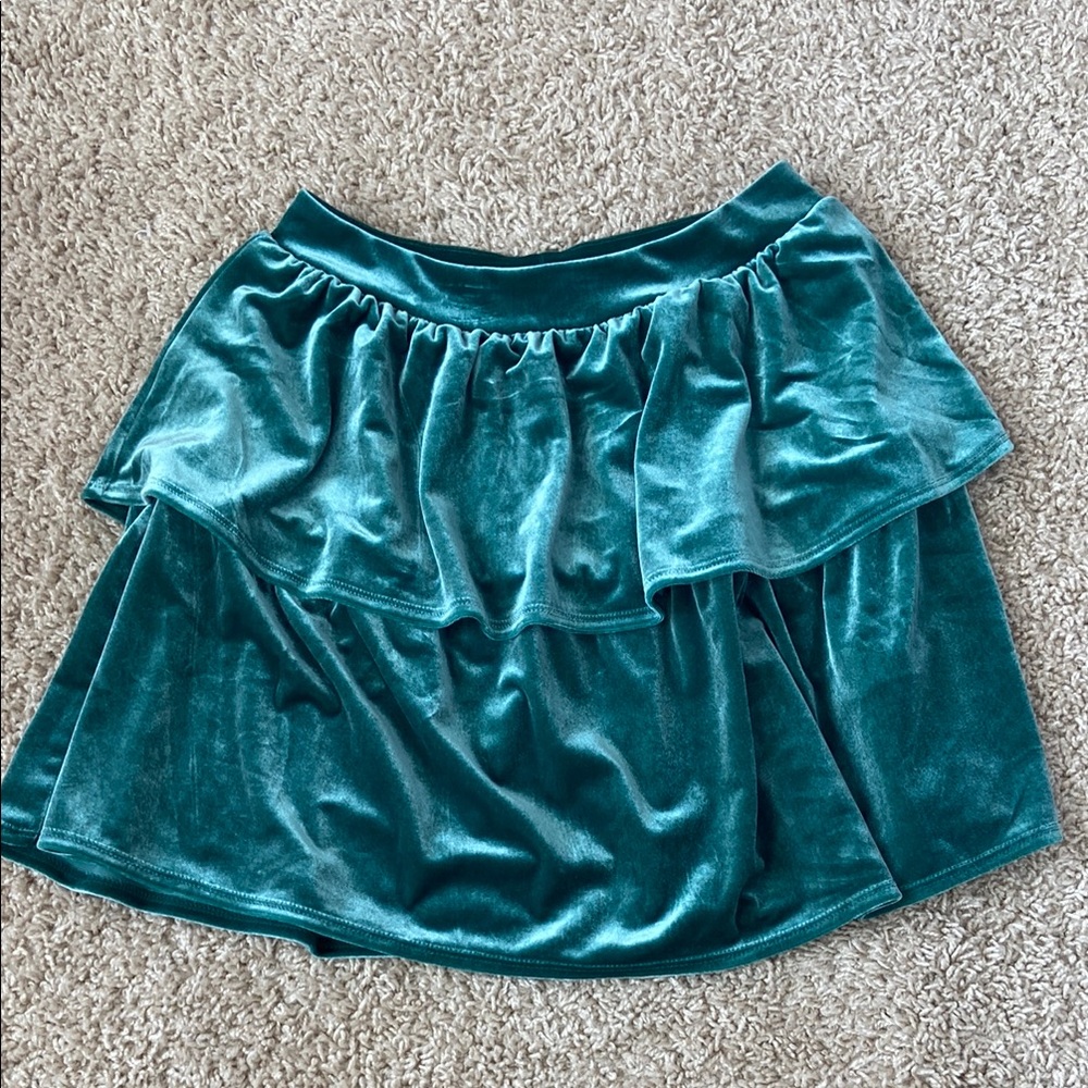 Crewcuts Teal Mini Ruffled Skirt